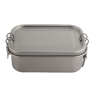 Airtight Leak Proof Single Tier 1 <b>Compartment</b> Simple Style Stainless Steel Rectangle Food Container <b>With</b> Lid - Product Image 3