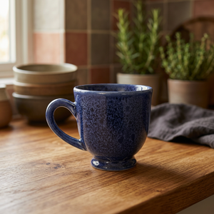 Tasses et mugs en grès noir, mug en céramique côtelé avec anse pour le bureau, la maison, le thé et le café - Product Image 5