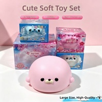Jouet anti-stress à presser en forme de dumpling grand format, ultra-moelleux, à rebond lent, toucher ultra-humide, réaliste en PU, pour filles et garçons 8 ans et plus