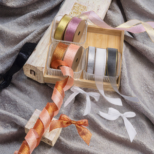 Rubans élégants en organza métallique de 1-1/2 pouces de large, couleur unie scintillante, pour emballage cadeau, nœuds décoratifs, fournitures pour fêtes de mariage - Product Image 2