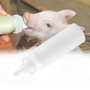 Botol minum pemerah susu hewan kecil 250ml, dengan plastik pengukur mudah untuk menyapih babi domba anjing menyusui