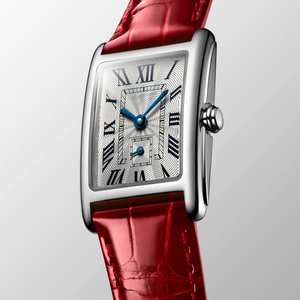 Rectangular Dial Mechanical Watch with Roman Numerals and Leather Strap for Daily and Formal Wear Longinesing - Product Image 5