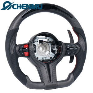 Volant de voiture en cuir fibre de carbone mat pour F30 F20 F22 F31 F32 F18 F01 F11 F15 F16 F90 avec LED Plug and Play - Product Image 2