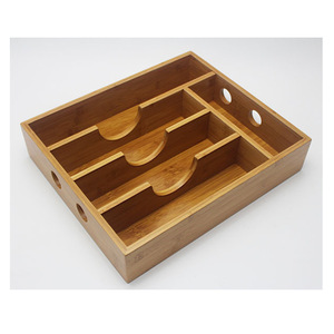 Bamboo Storage <b>Box</b> With Pull Out Drawer Rectangular Standing Type For Kitchenware Sundries Tools Organization SB 1527 - Product Image 4