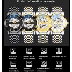 Personaliza Tu Propio Logotipo, Reloj Chenxi 8802, Reloj Mecánico Automático de Pulsera, Esqueleto, Tourbillon, Resistente al Agua, para Hombre, de Acero Inoxidable - Product Image 6