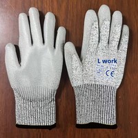 Gants anti-coupure personnalisables de 5e niveau HPPE, anti-morsure, anti-perforation, pour abattage, EN388, avec revêtement PU givré, pour la manipulation du poisson