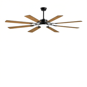 Ventilador de Techo LED Moderno de 72 Pulgadas y 8 Aspas, Motor DC Silencioso, Color Negro, para Interiores y Exteriores, Cocina, Sala de Estar, Terraza - Product Image 1