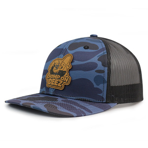 HN23 Cappello Trucker Traspirante per Giovani con Logo Personalizzato sul Nastro Interno Ricamato Cappellino Mimetico Blu Marrone Arancione - Product Image 4