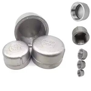 Industrial Stainless Steel 304 316 Cap Fittings With Internal Thread For Connection