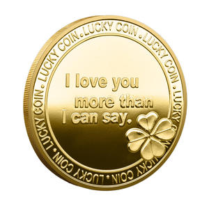 Metallhandwerk Liebesherz Gedenkmünze Ich Liebe Dich Mehr UV-Druck Beschichtet Kundenspezifisches Relief Souvenir - Product Image 3