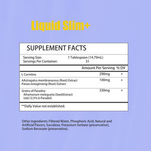 Private Label Slimming Oral Liquid Contains Grains of Paradise With Carnitine Enhance Metabolism Adult Weight Loss Oral Liquid - Product Image 2