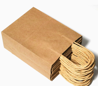 Sac en papier kraft écologique biodégradable avec poignée pour les courses, sac cadeau personnalisé fabriqué en usine