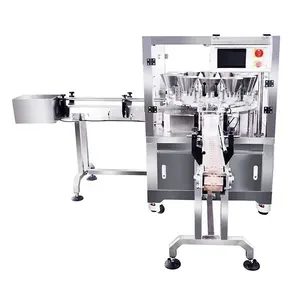 Automatic CE approval trays filling packing machine with multi-head weigher for cashew nuts puffed foods