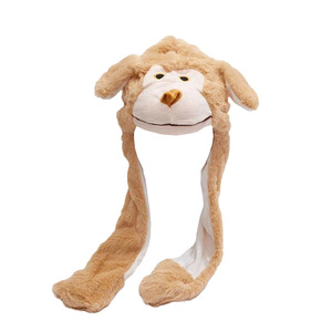 Coniglio orsetto orecchie in movimento simpatico cartone animato giocattolo Kawaii divertente per adulti uomini e donne coniglio cappello di peluche cappello invernale - Product Image 4