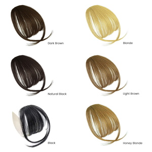 Extensions de cheveux naturels à clipser avec frange frontale, 6 couleurs, pour femmes, prix d'usine en gros - Product Image 1