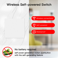 Interrupteur intelligent sans fil RF433 auto-alimenté, télécommande sans batterie, sans fil, émetteur mural, bouton poussoir à bascule