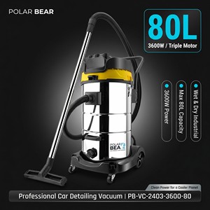 <span class=keywords><strong>Aspirateur</strong></span> professionnel électrique PB 80L en acier inoxydable pour le detailing automobile PB-VC-2403-3600-80 TripleMotor Industriel Humide/Sèche 5+ - Product Image 1