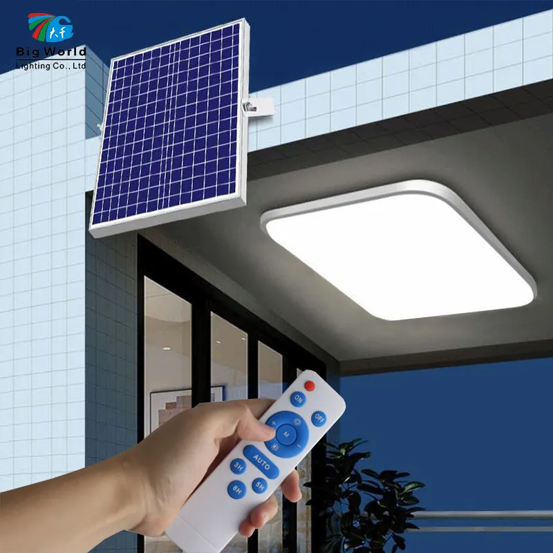Luz Solar de techo con Panel Solar, luz de ahorro de energía para exteriores