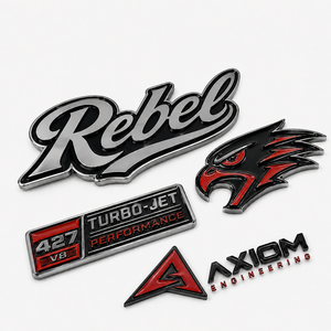 Badge de voiture en plastique ABS chromé 3D avec logo personnalisé, résistant aux intempéries, emblème automobile pour la décoration du coffre du véhicule, <span class=keywords><strong>prix</strong></span> de gros d'usine - Product Image 3