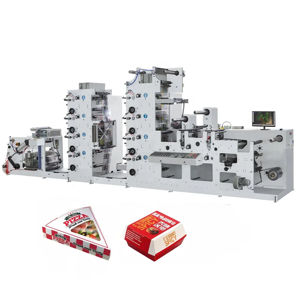 7 8 color 7 8 UV PVC flexo press Aluminum foil flexo graphic label printing machine with video motor and sheet conveyor