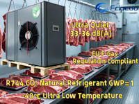 FRIOCOO R744 CO2 DC Inverter Basse Température -40 ℃   Unité de condensation pour chambre froide extérieure de congélation de viande congelée