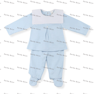 Tutina Neonato Personalizzata 100% Cotone con Colletto alla Marinara, Pagliaccetto a Maniche Lunghe per Neonato, Tutina Intera per Neonato - Product Image 5