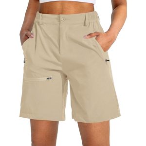 Shorts de randonnée pour femmes, longueur 7/8, séchage rapide, légers, shorts d'extérieur avec poches zippées - Product Image 1