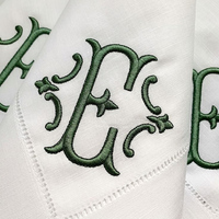 Serviettes de table en lin brodées monogrammées Serviette de mariage en coton et lin