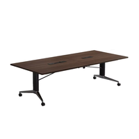 Table de conférence pliante extra-large de style professionnel, élégante, mobile, longue, design moderne minimaliste, en PVC, pour bureau