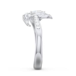 Anello di fidanzamento da donna in oro bianco F1685 con diamante naturale taglio a cuore colore D - Product Image 5