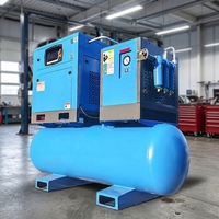 Compresseur d'air rotatif 4-en-1 de 7,5 kW, 11 kW, 15 kW, 22 kW, refroidi par air, alimentation CA, avec sécheur et filtre, pour CNC/découpe laser
