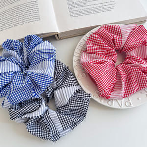 Serre-têtes et chouchous en tissu à carreaux tendance, accessoires de mode patchwork pour filles - Product Image 6