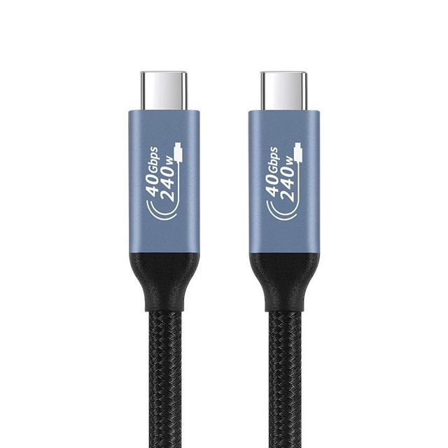 USB4 Full-function Compatible Type-C Data Cable PD240W Fast Charging 40Gbps HD Video TPE Material