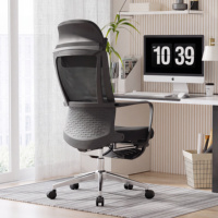 Chaise de bureau ergonomique de luxe en plastique, dossier haut, pivotante, pour dirigeant, avec repose-pieds, 3 niveaux de réglage de la hauteur par vérin à gaz, pour un environnement moderne