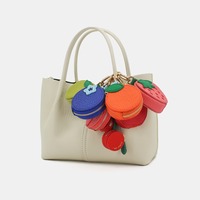 Porte-monnaie mini mignon en forme de fruit, pendentif fait main cerise, fraise, citron, breloques porte-clés en cuir pour décoration de sac fourre-tout