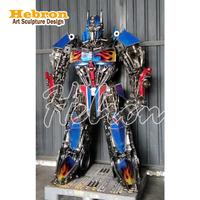 Çocuklar için Özelleştirilmiş Açık Hava Dev Optimus Prime 3D Dönüşen Robot Hurda Metal Heykeli, Gerçek Boyutta Film Heykelleri, Kahraman Heykeli
