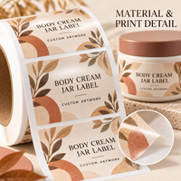 Étiquette autocollante personnalisée en BOPP pour pot de crème corporelle, pour l'emballage de pots cosmétiques et l'impression de logo de marque de soins personnels