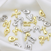Porte-clés personnalisable en forme de bulle 3D avec initiale, minimaliste, en argent, or, laiton, accessoires de lettres volumineux, breloques pour sac