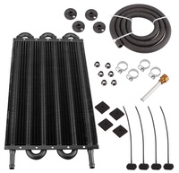 2 4 6 8 10 16Row Universal Remote Transmission Oil Cooler Auto Manual Radiator Converter Aluminium Kit OE 2468row2468 Baru 3