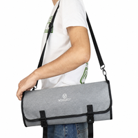 Sac à couteaux de chef pliable en tissu imperméable et durable avec conception robuste, sac à outils