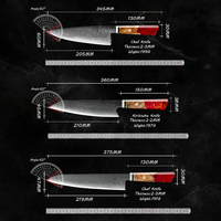 Professionnel 10Cr15Mov Damas Acier Chef Couteaux Japonais En Acier Inoxydable Cuisine Abattage Couteaux Ensemble