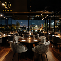 Meubles de restaurant élégants Ron Group, table ronde en marbre personnalisée, chaise confortable avec revêtement en velours pour hôtel