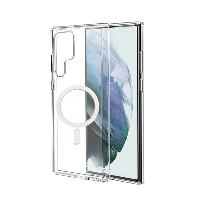 Magnetic Transparent Anti-Drop Phone Case for Samsung S25Plus S24ultra S23 S22 S24FE for MagSafe & Wireless Charging Features