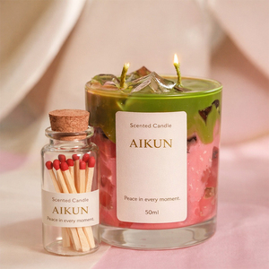 เทียนหอมกลิ่นกาแฟเย็นจากขี้ผึ้งถั่วเหลืองธรรมชาติ Aikun ขายส่งเทียนหอมพร้อมกล่องแบบกำหนดเองสำหรับใช้ในบ้าน - Product Image 1