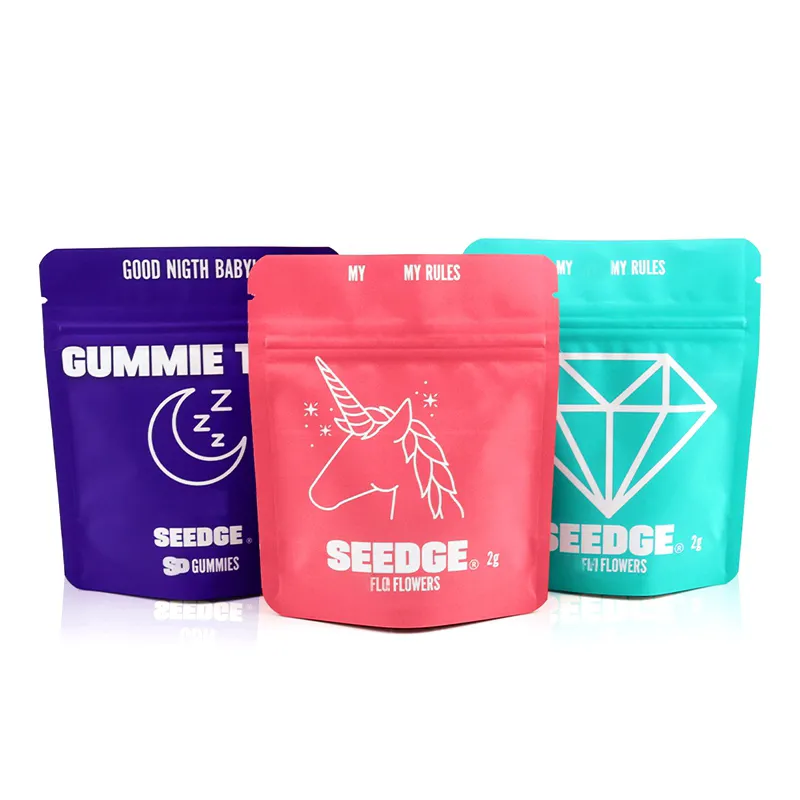 Bán Buôn 3.5G Nắp Kéo Mùi Bằng Chứng Túi Của 3.5G Mylar Túi Ăn Được Gói Baggies 500Mg 600Mg Ăn Được Bao Bì