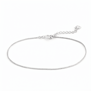 Flexible Square Rope White Platinum Ultra <b>Thin</b> Wristlet Smooth Braids Minimalist All Gender Daily Commute Gift Longjia China - Product Image 1