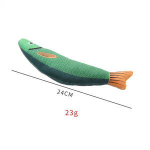 时尚毛绒互动踢脚咀嚼玩具耐用鱼形夹和猫咀嚼运动玩具 - Product Image 2