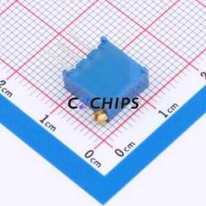 Résistance/potentiomètre réglable 3296X-500, composant traversant (THT)-3P, 9,5x4,8 mm, résistance 50 ohms, 10 %, 500 mW, 250 ppm/ ℃ - Product Image 2