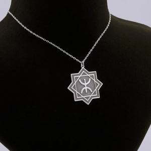 Collier Symbole de la Liberté Berbère en Acier Inoxydable 316L, Pendentif Étoile Amazighe, Collier Symbole Personnalisé - Product Image 5