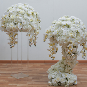 Nouvelle boule florale artificielle Phalaenopsis Hortensia Rose, sphère florale pour centre de table de mariage, décoration de vitrine - Product Image 1